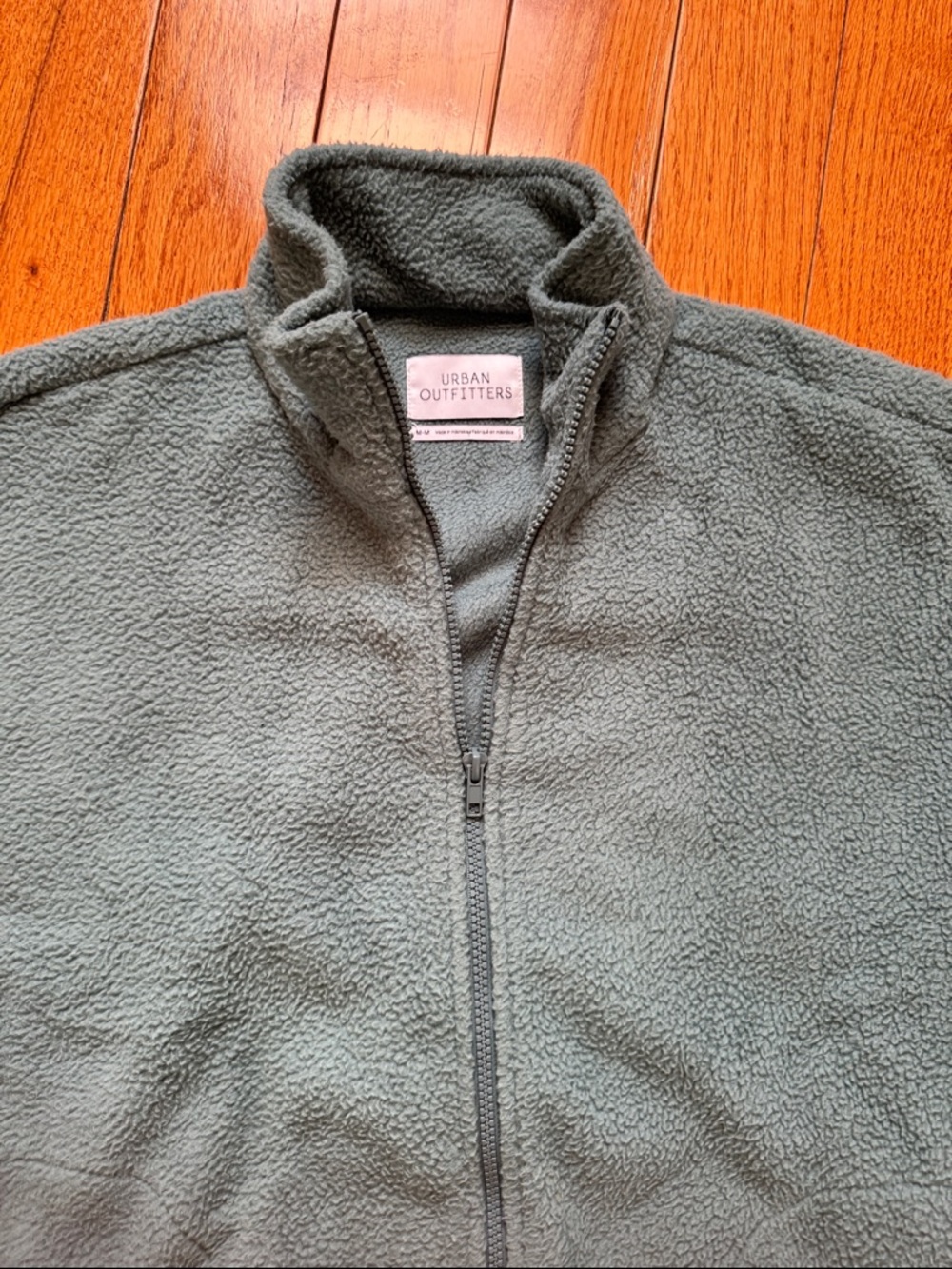Urban Outfitters Olive Sage Sherpa Zip Jacket